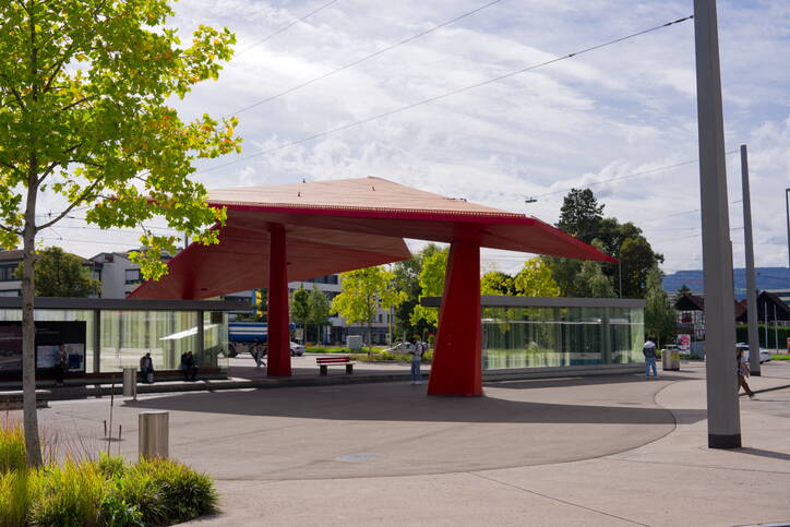 Kesslerplatz Nebelbrunnen im Schlieremer Zentrumskreisel